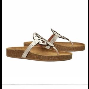 Tory Burch Miller Cloud Sandals in Metallic Gold size 9.5